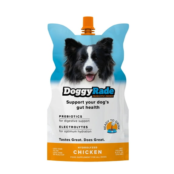 DoggyRade Prebiotic Drink for Dogs/Healthy/Electrolytes, Amino Acids & Nutrients/Low-Calorie & Low-Fat/10 Pack (10 x 8.4 fl oz)