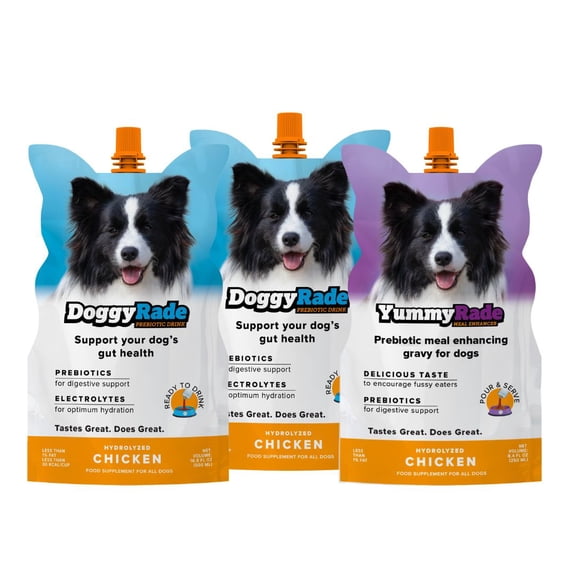 DoggyRade & YummyRade Bundle/Dogs 6 Weeks and Older/Prebiotics Gravy Topper/Digestion & Immune Support/Low-Calorie & Fat