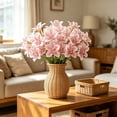 thumbnail image 1 of Doghiosgha 1 Pc Artificial Cymbidium Flowers, Faux Orchid Spray, Single Flower Stems for Wedding Home Garden Party Table Decor, 7.8x21.6 Inch, Pink, 1 of 6