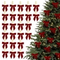 thumbnail image 1 of Doghiosgha 24 Pcs Bulk Small Red Velvet Christmas Bows, Twist Tie Bows for Holiday Xmas Tree Decor, 3x3 Inch, Watermelon Red, 1 of 8