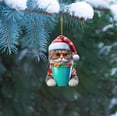 thumbnail image 1 of Doghiosgha Acrylic Cat Christmas Hanging Ornament, 2D Flat Pet Themed Pendant for Xmas Tree, Wreath & Gift Bag Hanging Decor, 3.14 Inch, A, 1 of 3