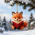 thumbnail image 1 of Doghiosgha Acrylic Christmas Tree Ornament Forest Animal Pendant for Xmas Tree Holiday Decor, 3.1", B, 1 of 5