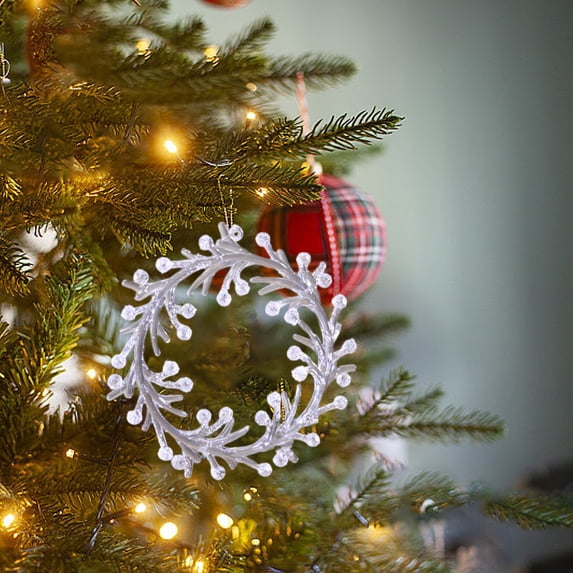 Doghiosgha Christmas Tree Decorations Clear Acrylic Ornaments for Winter Holiday Decor, D