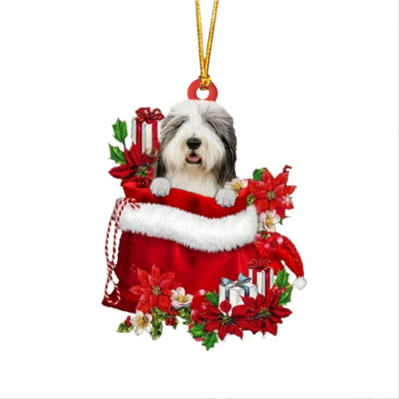 Doghiosgha Dog Christmas Tree Ornament Xmas Decorations Dog Lovers Gift Hanging Decor for Holiday Party, 3.14", H
