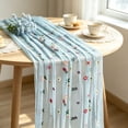 thumbnail image 1 of Doghiosgha Embroidered Floral Daisy Tulle Table Runner Lightweight Sheer Table Runner for Party Wedding Birthday Dinner Table Decor, 27.5x118 Inch, Blue, 1 of 6