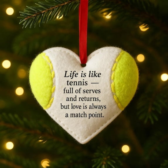 Doghiosgha Heart‑Shaped 2D Christmas Ornament Sports‑Themed Acrylic Hanging Tree Pendant for Xmas Tree Holiday Party Decor, 3", A
