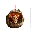 thumbnail image 1 of Doghiosgha Plastic 2D Flat Forest Animal Printed Christmas Ornament for Xmas Tree Wreath Decor, 3.9", A, 1 of 5
