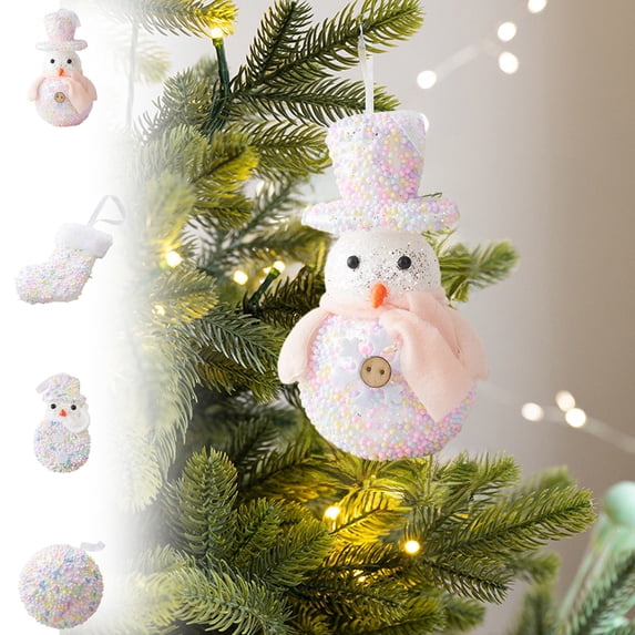Doghiosgha Plastic Christmas Pastel Candy Ball Ornament for Christmas Tree Wreath Holiday Decor, D
