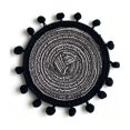 thumbnail image 1 of Doghiosgha Round Heat Resistant Table Mat Woven Placemat for Home Tabletop Decor, 5.12 Inch, Black, 1 of 4