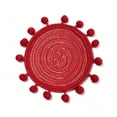 thumbnail image 1 of Doghiosgha Round Heat Resistant Table Mat Woven Placemat for Home Tabletop Decor, 5.12 Inch, Red, 1 of 4