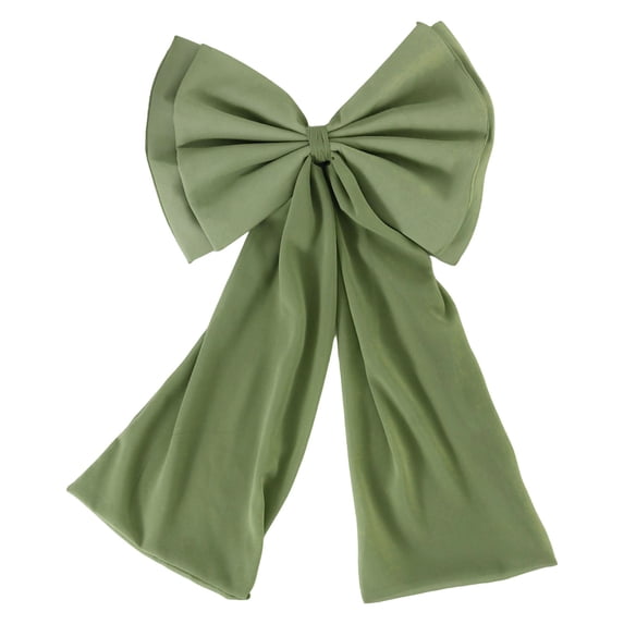 Doghiosgha Solid Color Large Decorative Bow, Long Christmas Bow for Wreath, Door, Wedding, Home Decor, 12x23.6 Inch, Green