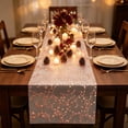 thumbnail image 1 of Doghiosgha Star Glitter Table Runner Sheer Table Decor for Christmas Holiday Birthday Dinner Table Decor, 11x118 Inch, Rose Gold, 1 of 6