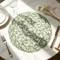 thumbnail image 1 of Doghiosgha Woven Round Placemat Hollow Table Mat Heat Resistant Placemat for Wedding Party Dinner Table Decor, 15 Inch, Green, 1 of 6