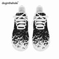 thumbnail image 1 of Doginthehole Brand Design Black/Pink Sneaker for Men Women Cartoon Bat Pattern Casual Walking Flats Couple Shoe chaussure homme, 1 of 8