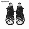 thumbnail image 1 of Doginthehole Brand Design Black/Pink Sneaker for Men Women Cartoon Bat Pattern Casual Walking Flats Couple Shoe chaussure homme, 1 of 8