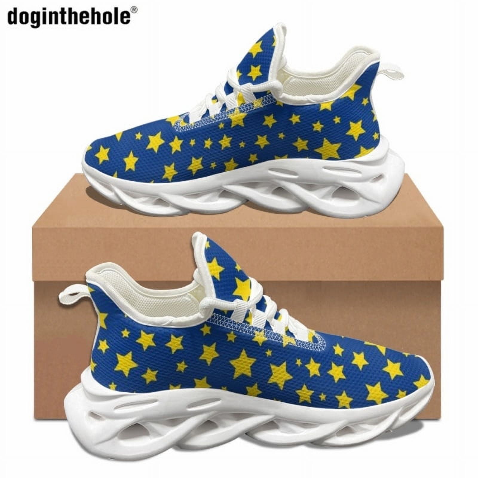Doginthehole Ladies Fashion Casual Flat Shoes Star Pattern Design Doginthehole Ladies Fashion Casual Flat Shoes Star Pattern Design