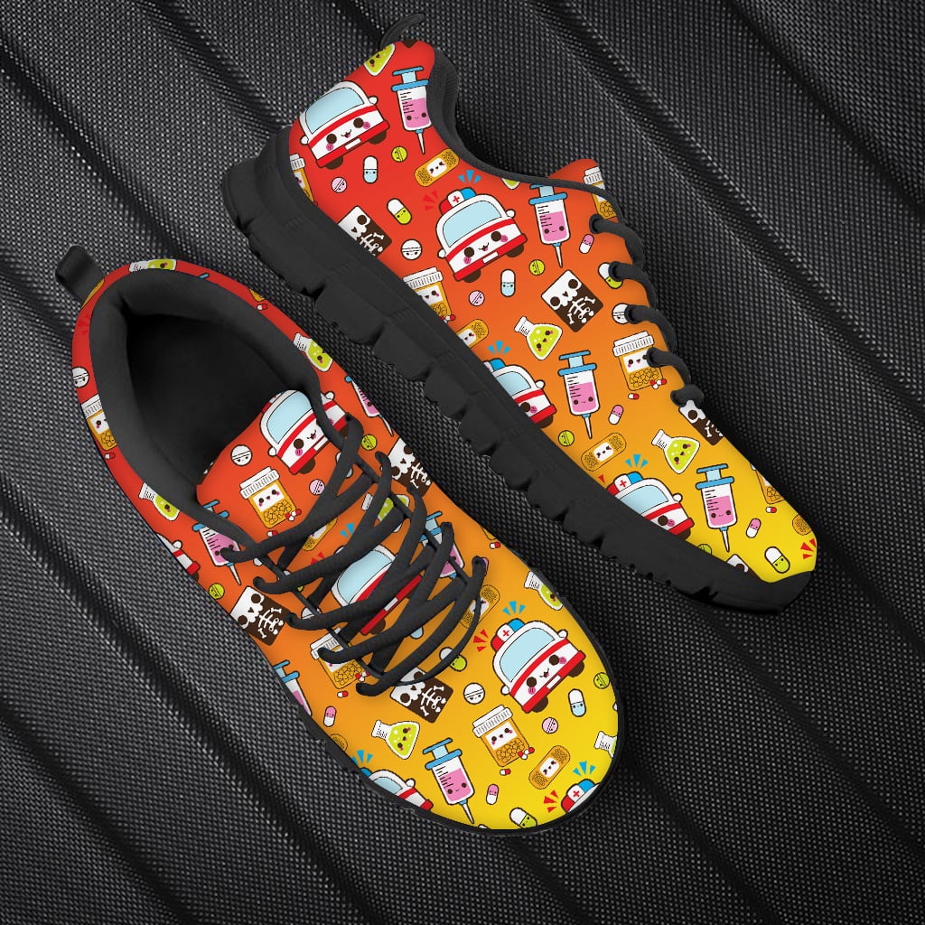 Doginthehole Women Casual Running Shoes Cute Syringe Print Nurse