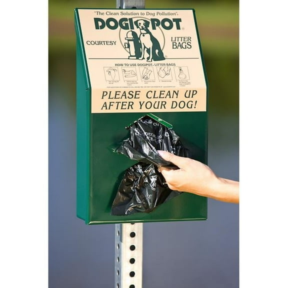 Dogipot 1002-2 Aluminum Junior Bag Dispenser- Forest Green
