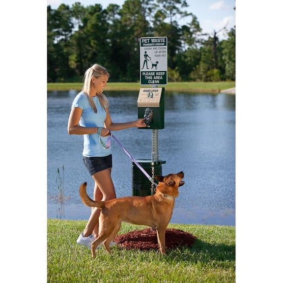 Dogipot 1003HP-L Aluminum Header Pack Pet Station- Forest Green