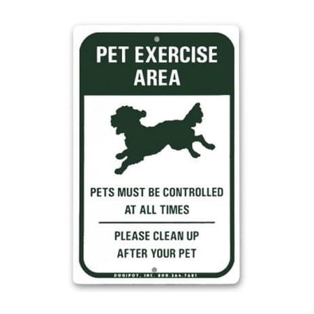 Dogipot Aluminum Pet Exercise Area Sign, Green