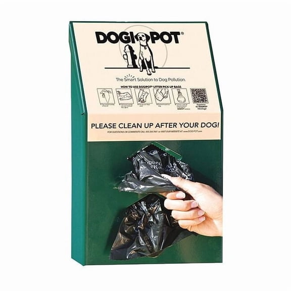 Dogipot 15-1/2" Green Aluminum, PetWaste Bag Dispenser 1002-2