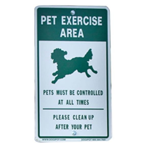 Dogipot Reflective Aluminum Dog Park Off-Leash Pet Sign - Green