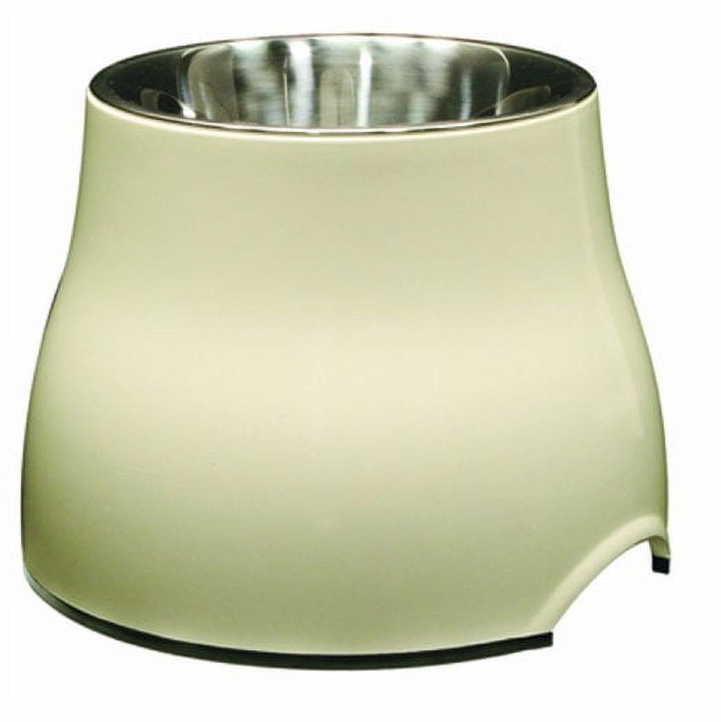Large Elevated Stainless Steel Dog Bowl in White