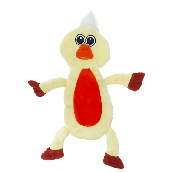 Dogline 12" Duckling Crinkle Flat Dog Toy