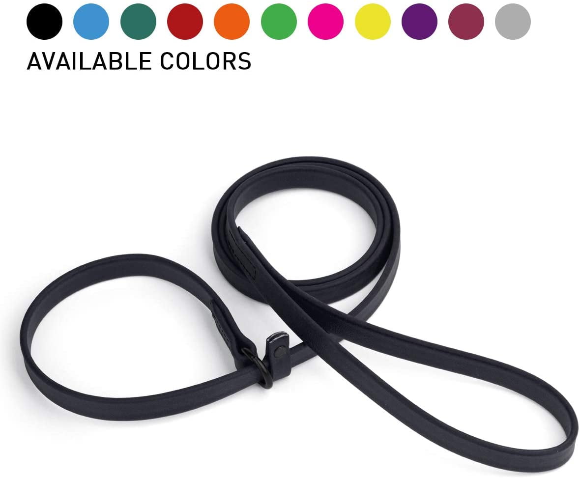 Dogline  - Biothane Slip Dog Leash - for Small, Medium and Large Dogs - Odor Free Slip Lead, Heavy Duty and Durable Material Kennel Lead (Black: Width 5/8" | L: 60"(5ft))