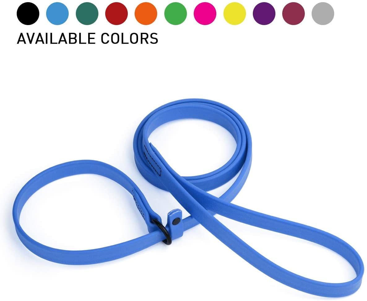 Dogline  - Biothane Slip Dog Leash - for Small, Medium and Large Dogs - Odor Free Slip Lead, Heavy Duty and Durable Material Kennel Lead (Blue: Width 3/8" | L: 60"(5ft))