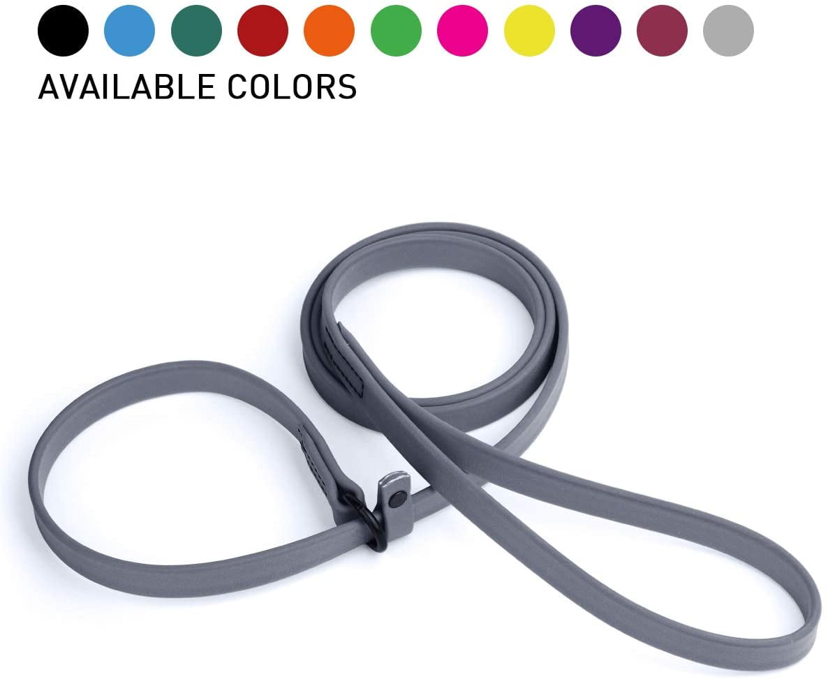 Dogline  - Biothane Slip Dog Leash - for Small, Medium and Large Dogs - Odor Free Slip Lead, Heavy Duty and Durable Material Kennel Lead (Gray: Width 5/8" | L: 60"(5ft))