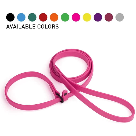 Dogline - Biothane Slip Dog Leash - for Small, Medium and Large Dogs - Odor Free Slip Lead, Heavy Duty and Durable Material Kennel Lead (Neon Pink: Width 5/8" | L: 60"(5ft))