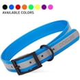 thumbnail image 1 of Dogline - Biothane Translucent Reflective Waterproof Dog Collar Strong Coated Nylon Webbing Black Hardware Odor- Proof High Performance Fits Small Medium Large Dogs (Blue: L: 22" - 25" | Width 1"), 1 of 8