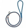 thumbnail image 1 of Dogline L2048-21-4 Dogline Round Braided Leather Leash, Royal Blue & Orange - 0.25 W x 48 L in., 1 of 1