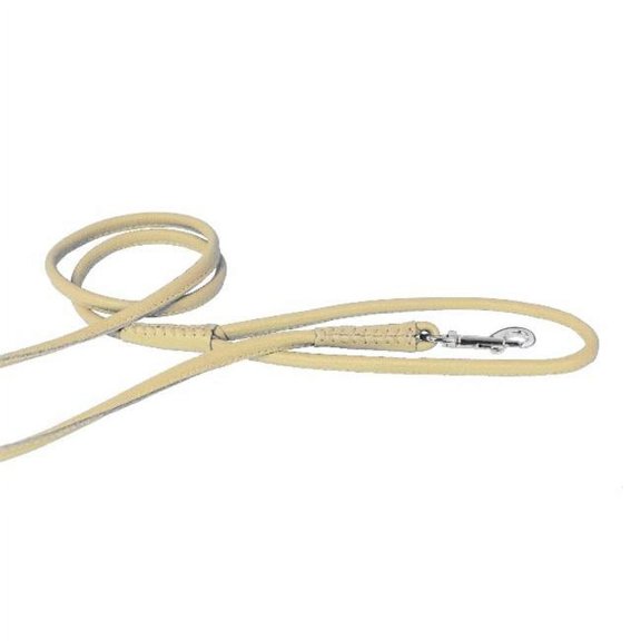 Dogline L2060-0 Round Leather Leash W1/4" - L72", Beige