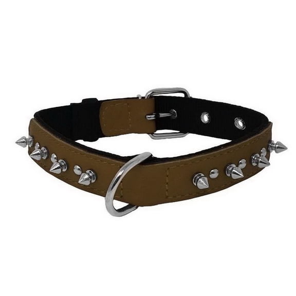 Dogline Leather + Nylon Spike Collar