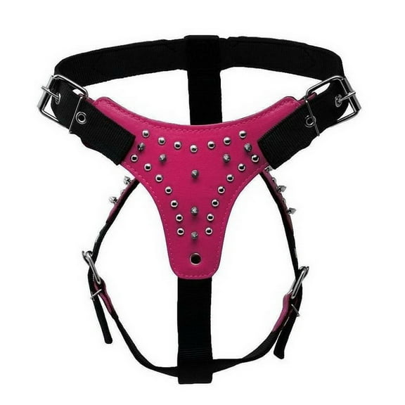 Dogline Leather + Nylon Spike Harness