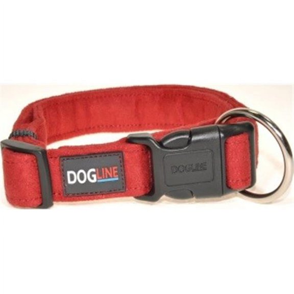 Dogline M8005-3 15-25 L x 1 W in. Comfort Microfiber Flat Collar, Red
