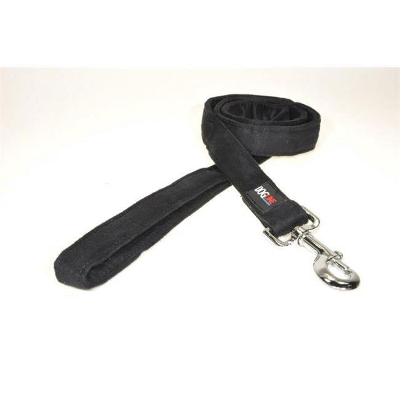 Dogline M8043-1 4 ft. L x 1 W in. Comfort Microfiber Dog Leash, Black