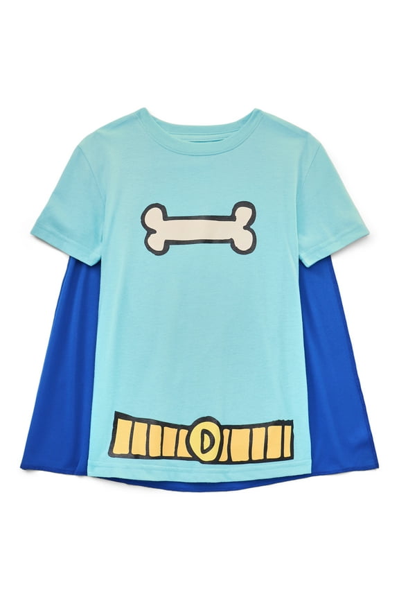 Dogman Boys Costume Cape Short Sleeve T-Shirt, Sizes XS-2XL
