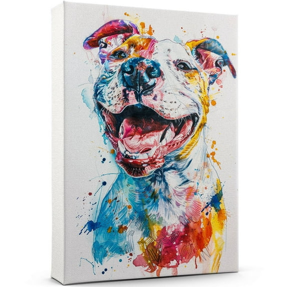 Dogo Argentino Canvas Wall Art, Modern Cute Colorful Dogo Argentino Canvas Dog Art Pictures Wall Decor for Kids Bedroom Decoration Unframed 8x12 inches