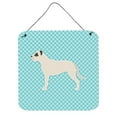 thumbnail image 1 of Dogo Argentino Checkerboard Blue Wall or Door Hanging Prints, 1 of 1
