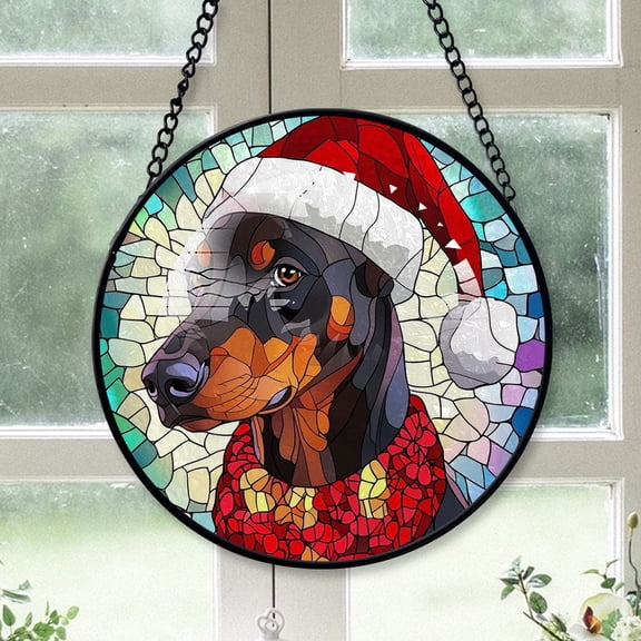 Dogo Argentino Christmas Dog Ornament Christmas 2025 - Dogo Argentino Dog Gifts, Christmas Tree Stained Glass, Dog Christmas Gifts, Christmas Decor