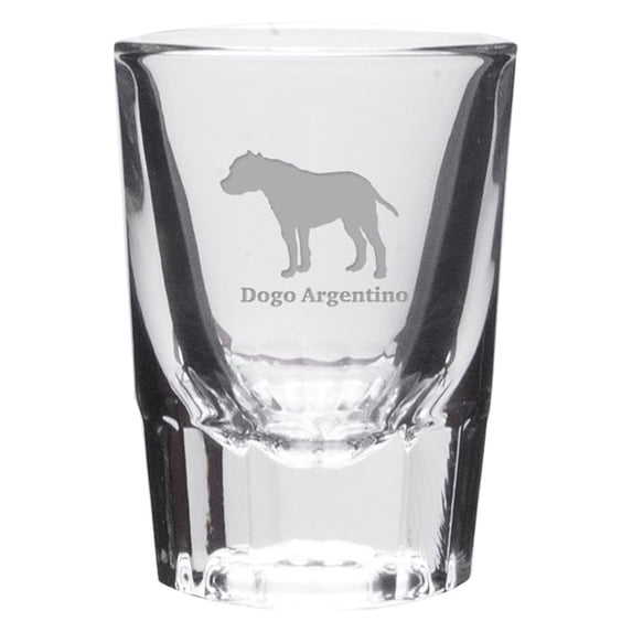 Dogo Argentino Deep Etched Shot Glass