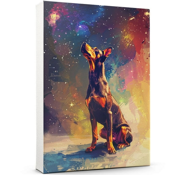 Dogo Argentino Dog Art Print Poster, Wall art Canvas Painting Decor, Dog Pop Starry Night Art Home Decor Artwork For Bedroom Living Room Bathroom Décor