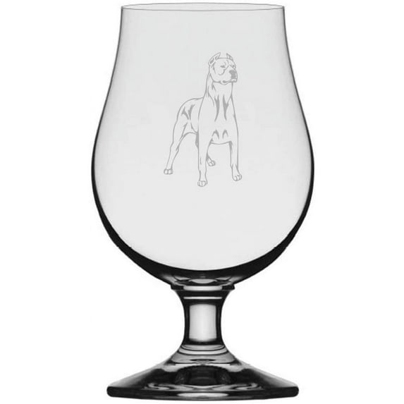Dogo Argentino Dog Themed Etched 13.25oz Iona Beer Glass