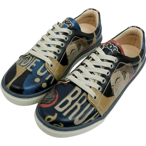 Dogo Vegan Leather Sneakers for Women - Handmade and Unique Fashion Sneakers for Women, Ambassadeurs Design, Size 8