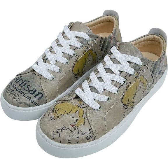 Dogo Vegan Leather Sneakers for Women - Handmade and Unique Fashion Sneakers for Women, Artisan Design, Size 8
