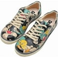 thumbnail image 1 of Dogo Vegan Leather Sneakers for Women - Handmade and Unique Fashion Sneakers for Women, Catch Me If You Can Tweety Design, Size 10, 1 of 5
