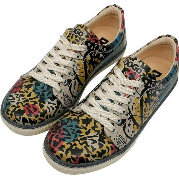 Dogo Vegan Leather Sneakers for Women - Handmade and Unique Fashion Sneakers for Women, Eternal Swirl Design, Size 7